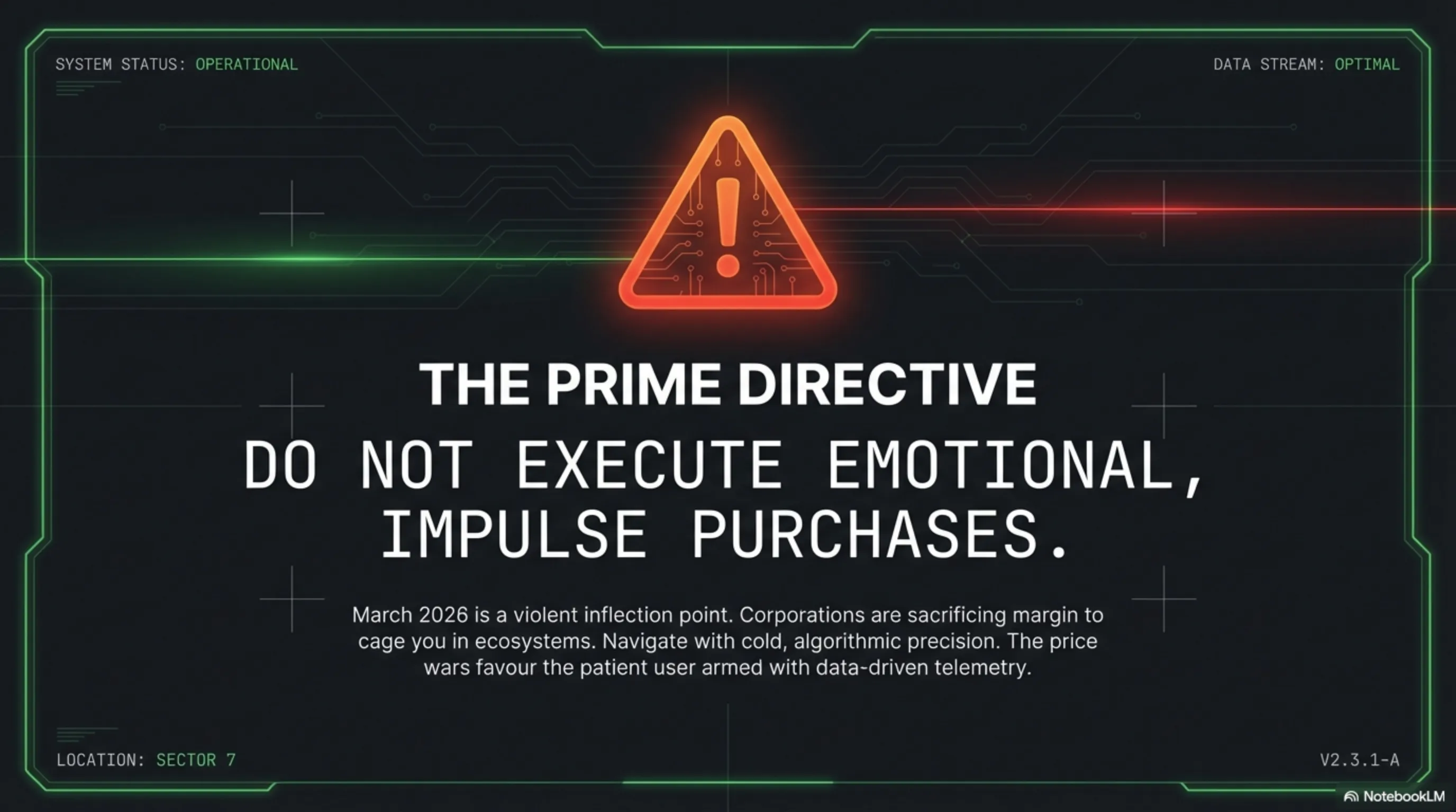 The Prime Directive: No Emotional Impulse Purchases