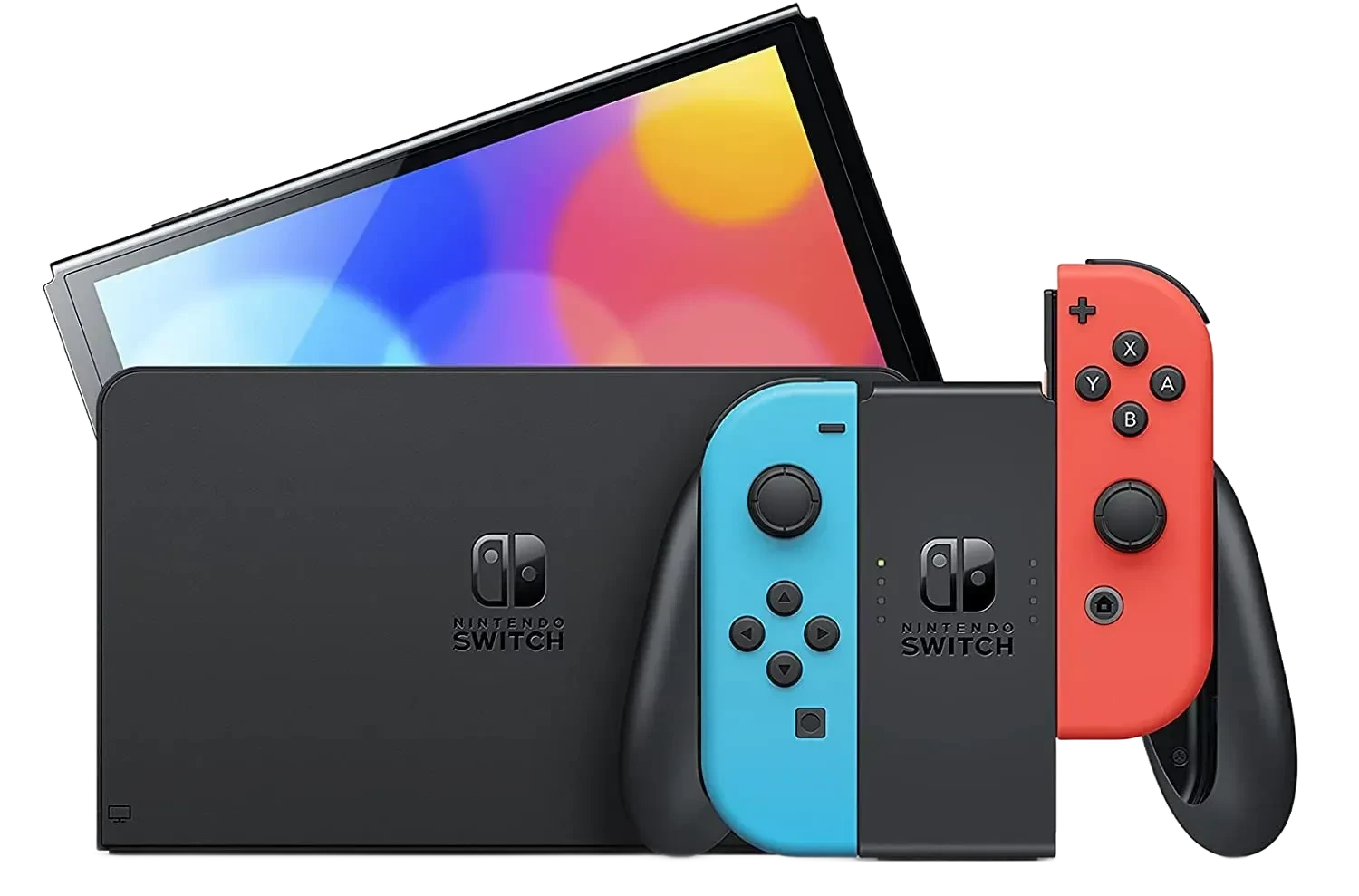 Nintendo Switch OLED Model - Neon Blue & Neon Red Joy-Con (64GB)
