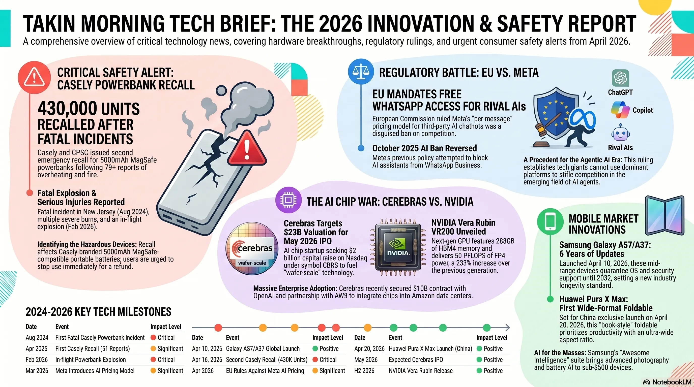 🌅 Tekin Morning April 19, 2026: Deadly Powerbank Recall, EU vs Meta, Cerebras IPO, Samsung Galaxy Updates & NVIDIA Vera Rubin - 3