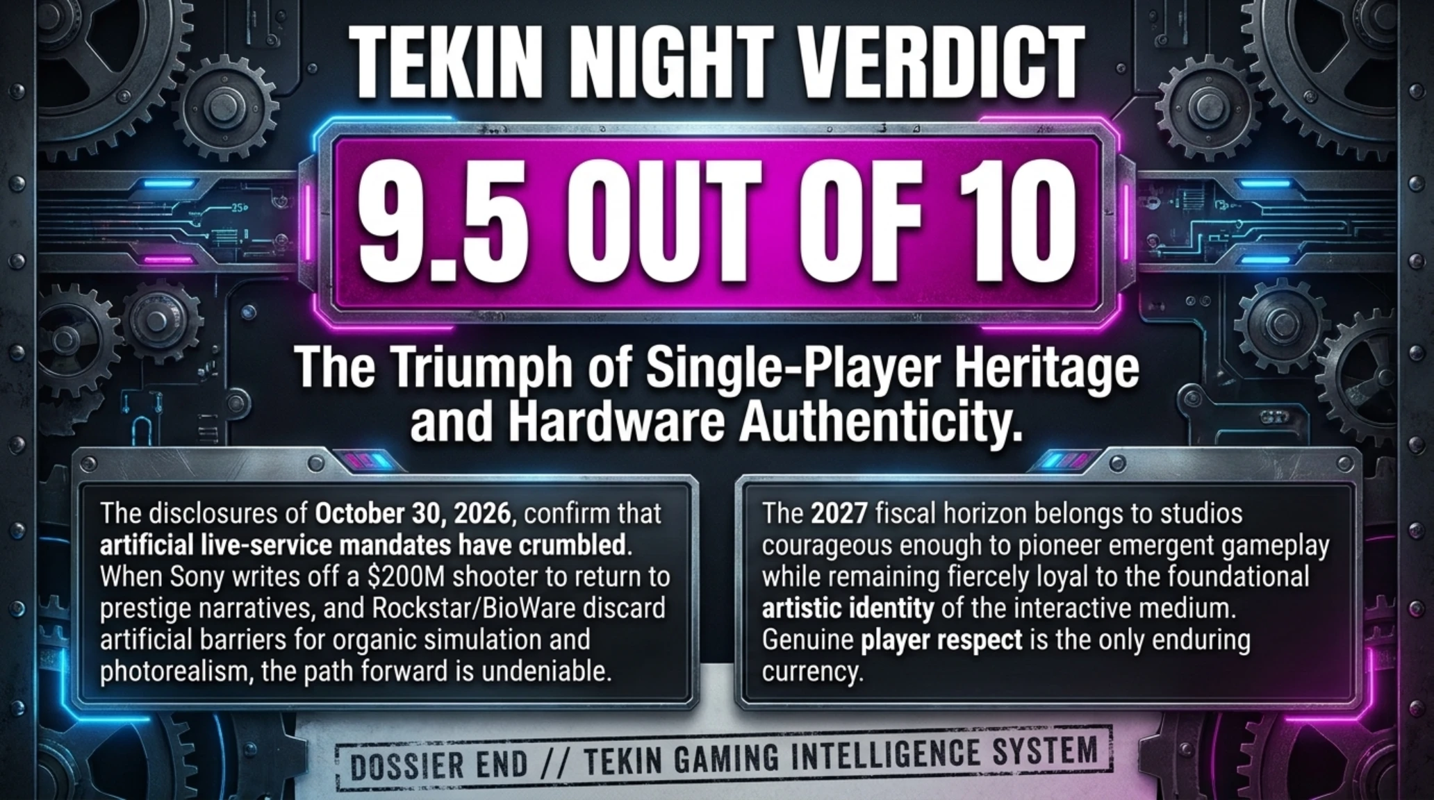Tekin Night Oct 30: Sony Shuts Firewalk, RDR1 on PC & GTA 6 Map - Gallery image 14